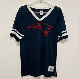 Victoria's Secret Pink new england patriots Mesh V-Neck Jersey size medium